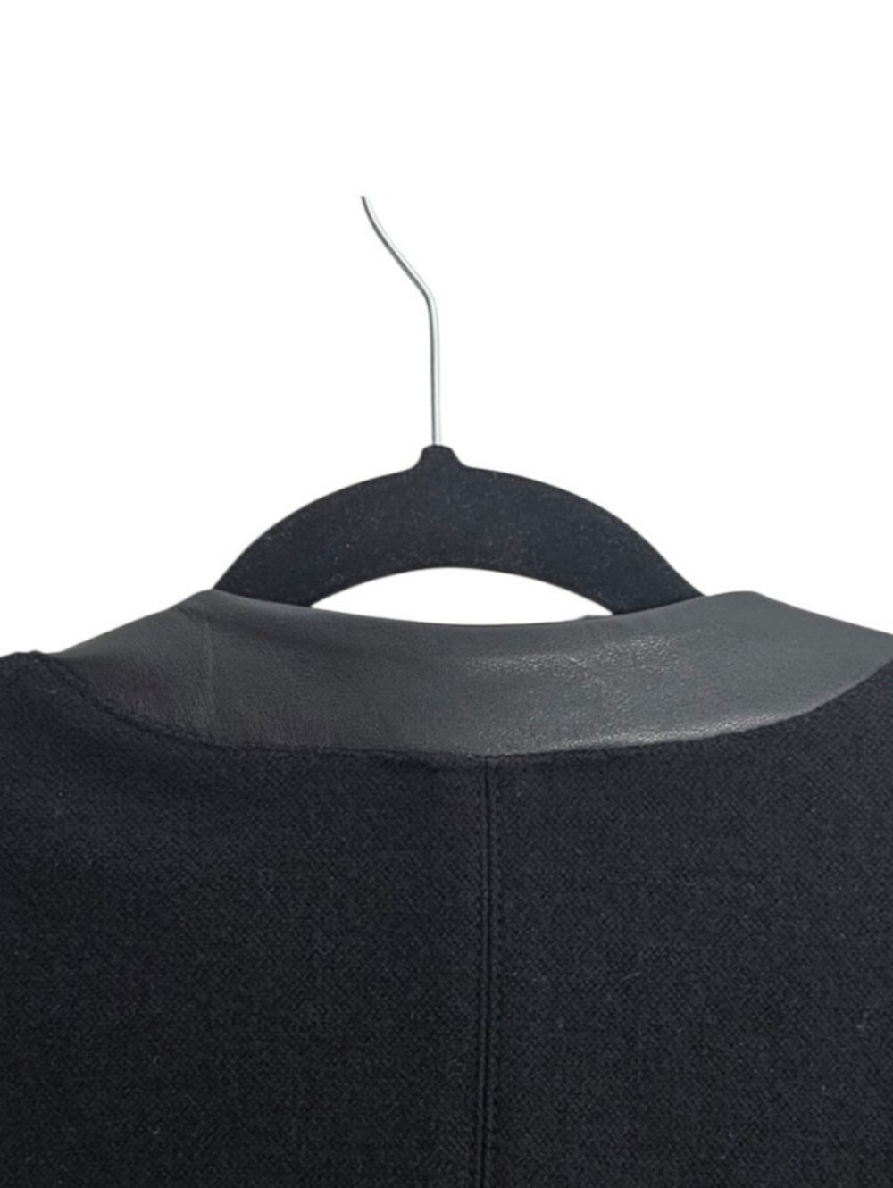 Olsen Wool Vegan Leather Zip Up Jacket Size 2 - Picture 7 of 13
